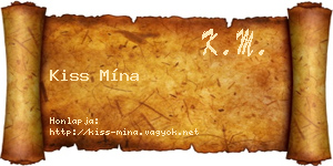 Kiss Mína névjegykártya